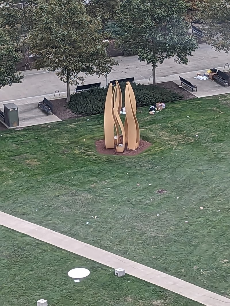 Flames Sculpture Cleveland interior