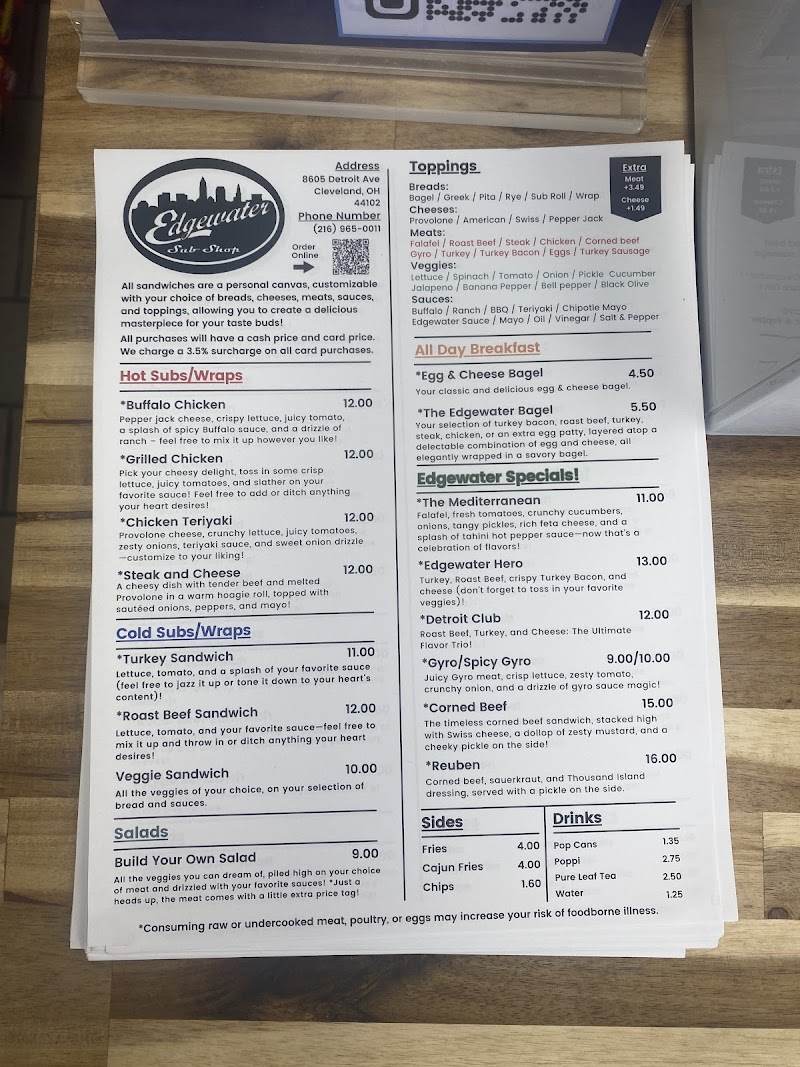 Edgewater Sub Shop Cleveland atmosphere
