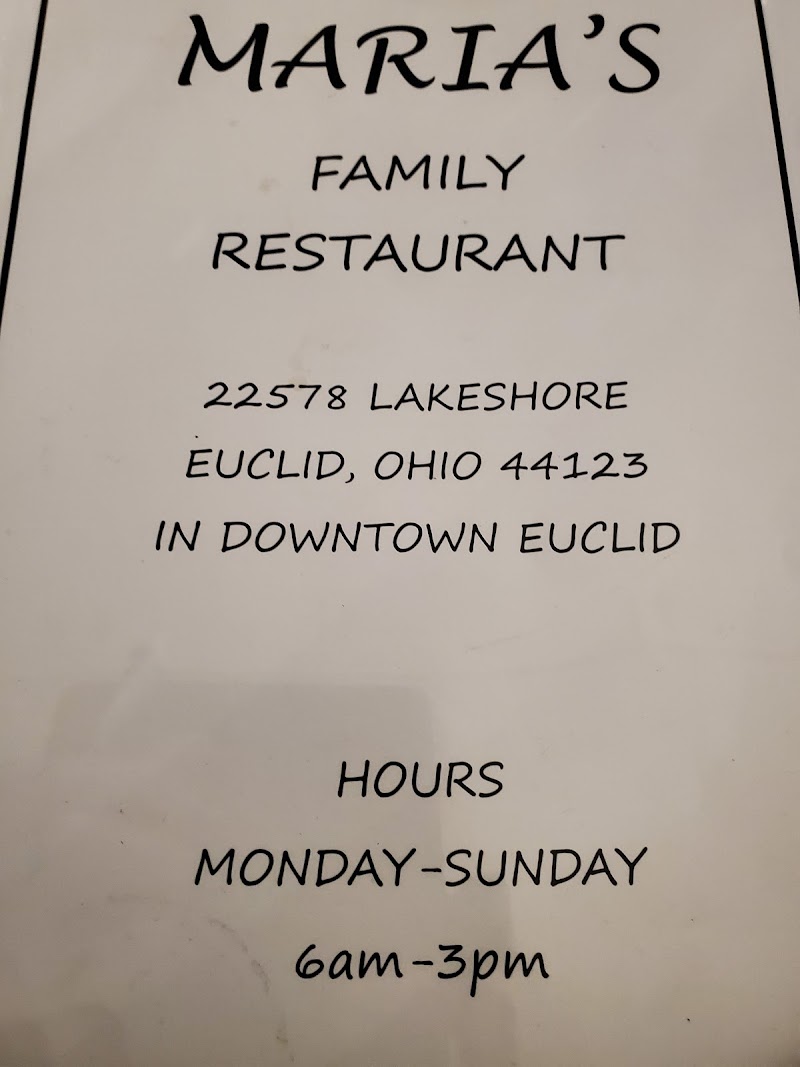 Maria's Family Restaurant Cleveland atmosphere