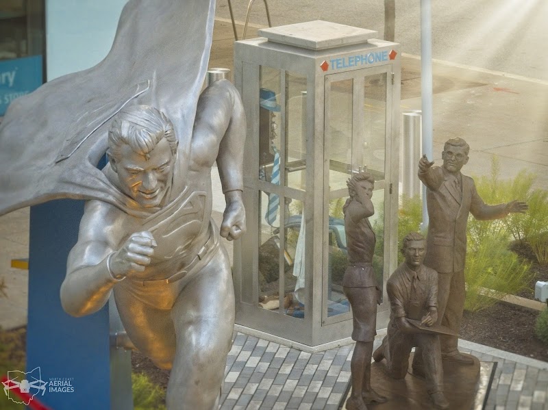 Superman statue Cleveland atmosphere