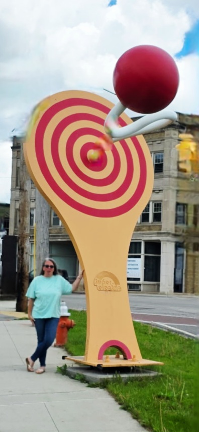 Paddle Ball Superelectric Sculpture Cleveland atmosphere