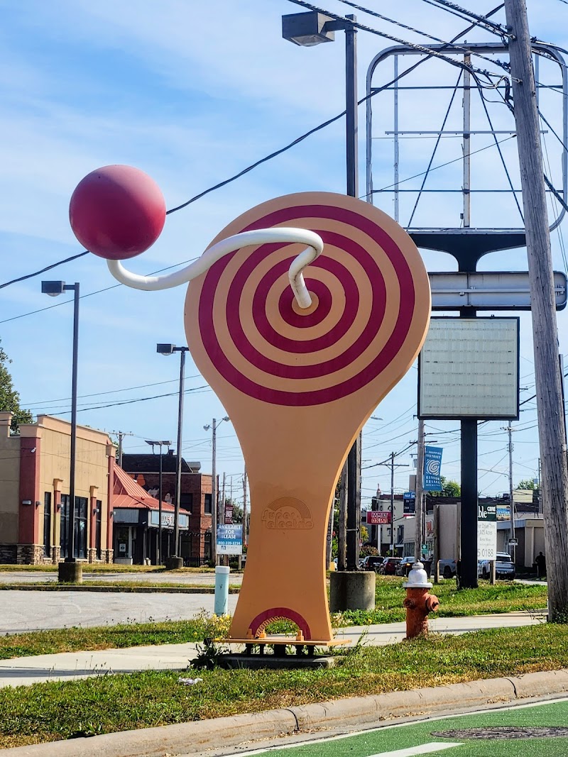 Paddle Ball Superelectric Sculpture Cleveland atmosphere